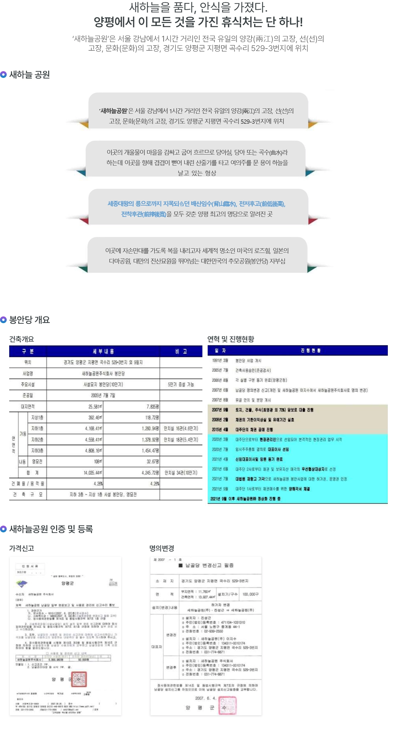 새하늘공원 소개